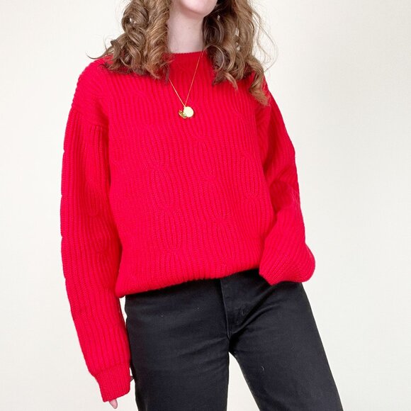 Vintage 100% Wool Fisherman Sweater Cable Knit Chunky Slouchy Oversized Luxury - Picture 3 of 6